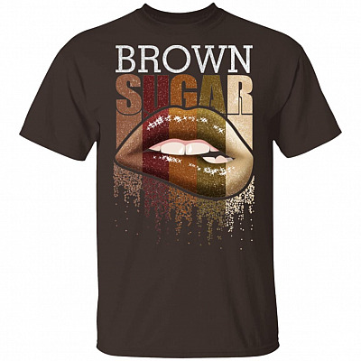 Brown Sugar Melanin Lips T-Shirt - V-Neck - Proud Melanin Girl Shirt, Dark Chocolate, Unisex T-Shirt