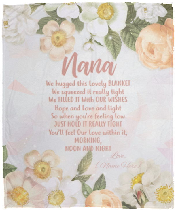 Personalized To My Nana We Hugged This Lovely Blanket Fleece Blanket-Premium Sherpa Blanket, White, Cozy Plush Fleece Blanket - 50x60