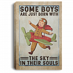 Some Boys Are Just Born With The Sky In Their Souls Framed Canvas - Unframed Poster, White, 0.75'' Framed Canvas
