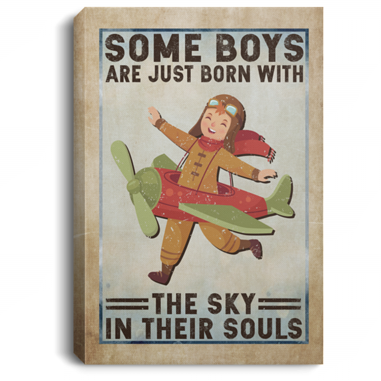 Some Boys Are Just Born With The Sky In Their Souls Framed Canvas - Unframed Poster, White, 0.75'' Framed Canvas