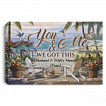 Personalize We Got This by the Beach You and Me Humming Bird Framed Canvas - Unframed Poster, White, 0.75'' Framed Canvas