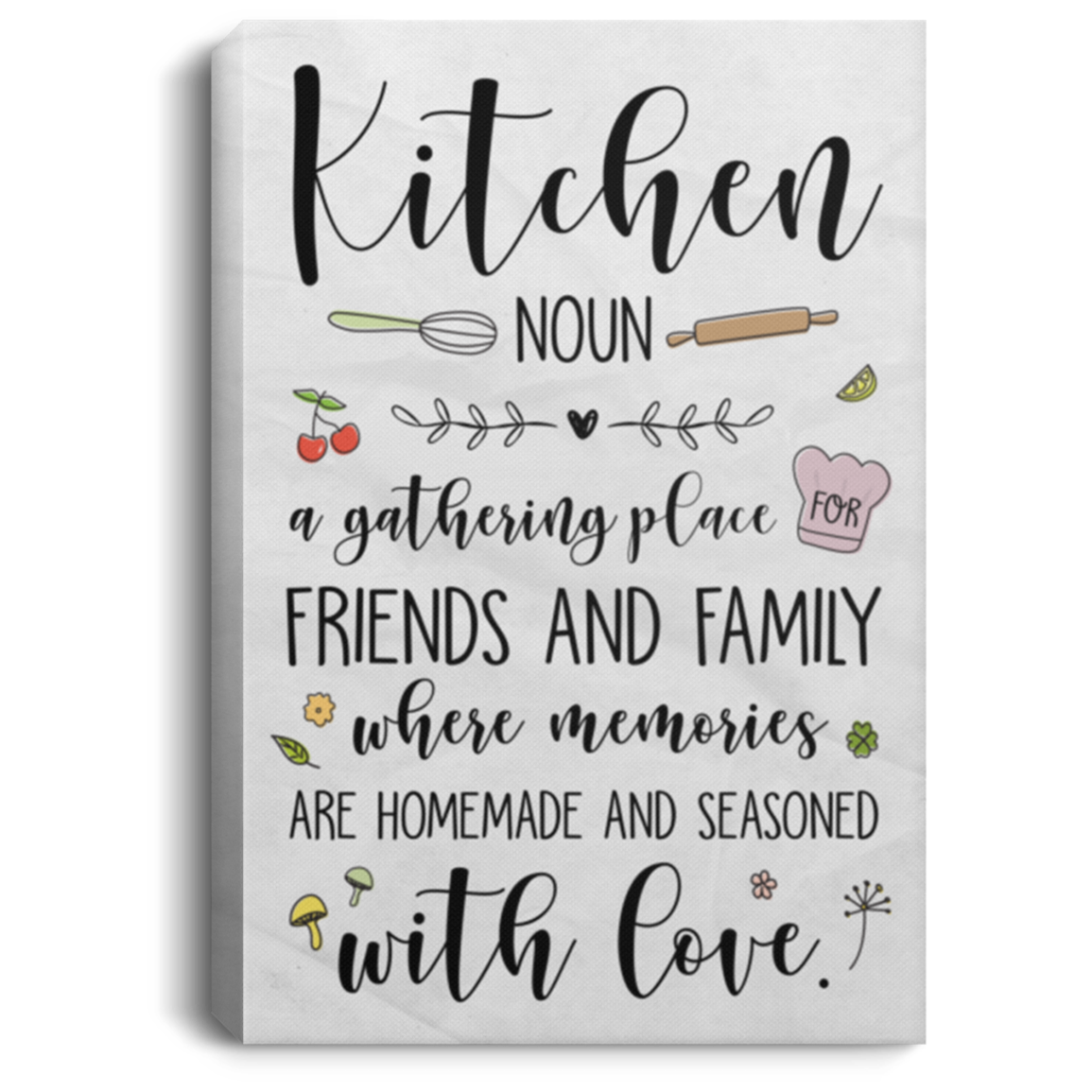 Kitchen a Gathering Place for Friends Wrapped Framed Canvas Prints - Unframed Poster - Kitchen Wall Decor, White, 0.75'' Framed Canvas Kitchen a Gathering Place for Friends Wrapped Framed Canvas Prints - Unframed Poster - Kitchen Wall Decor, White, 0.75'' Framed Canvas