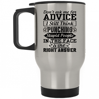 14 oz. Silver Travel Mug