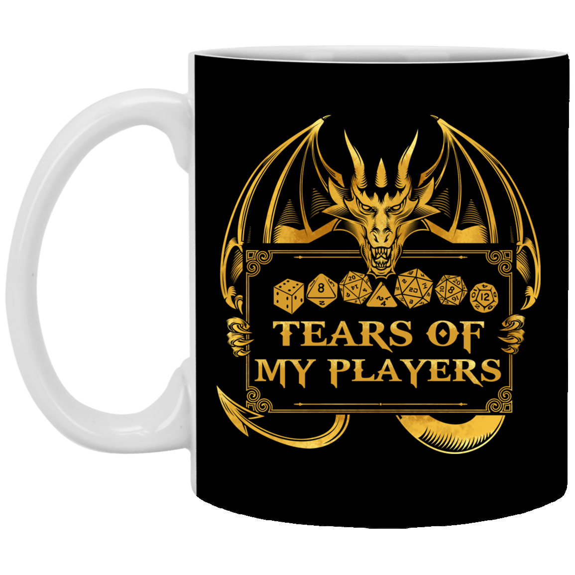 Tears Of My Players Ceramic Coffee Mug - Beer Stein -Water Bottle - Funny D&D Gaming Mug, Black, 11 oz. White Mug Tears Of My Players Ceramic Coffee Mug - Beer Stein -Water Bottle - Funny D&D Gaming Mug, Black, 11 oz. White Mug