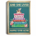 And She Lived Happily Ever After Book Lover Framed Canvas Prints - Unframed Poster - Home Decor Wall Art, White, 0.75'' Framed Canvas And She Lived Happily Ever After Book Lover Framed Canvas Prints - Unframed Poster - Home Decor Wall Art, White, 0.75'' Framed Canvas