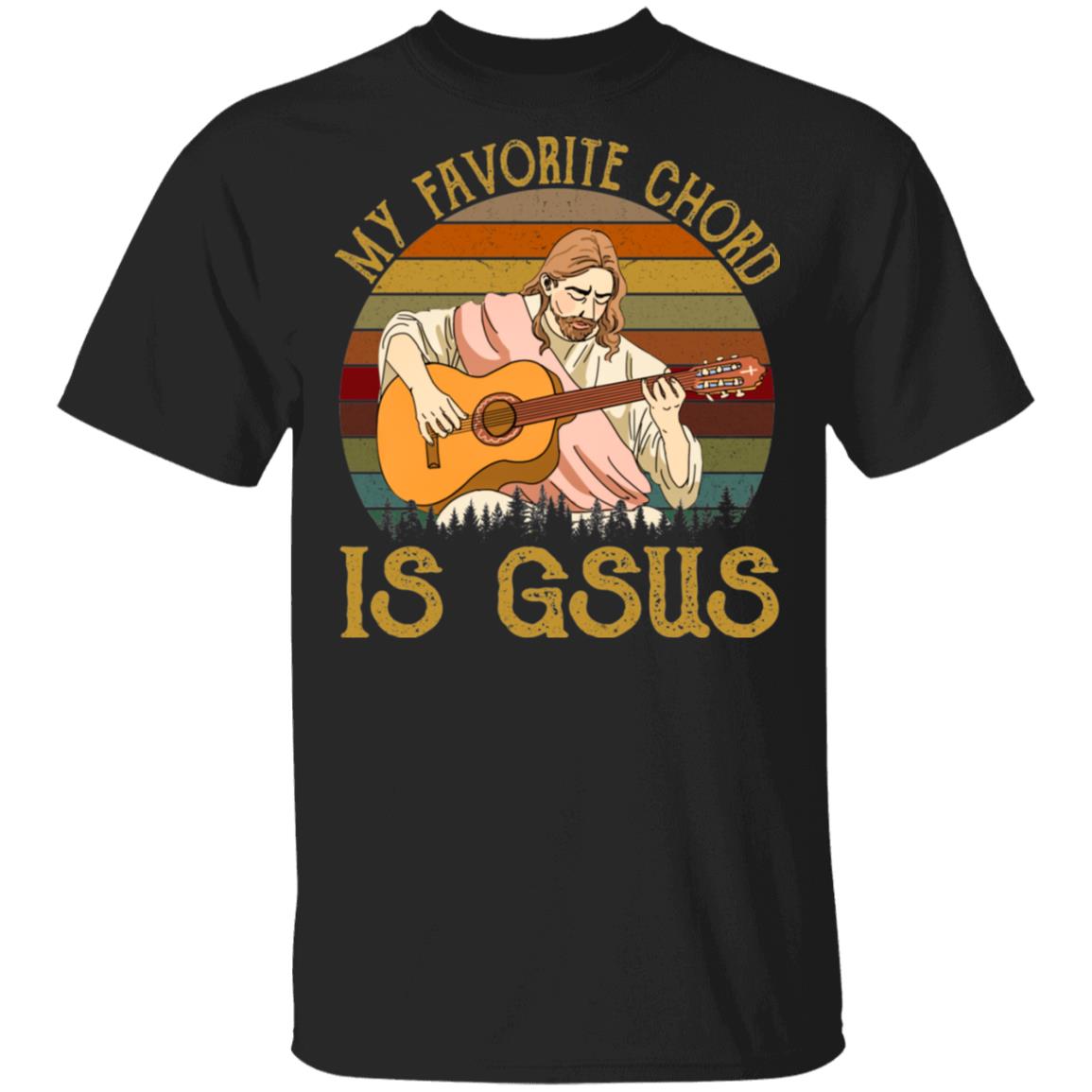 Funny Jesus Shirt My Favorite Chord Is Gsus Vintage Retro T