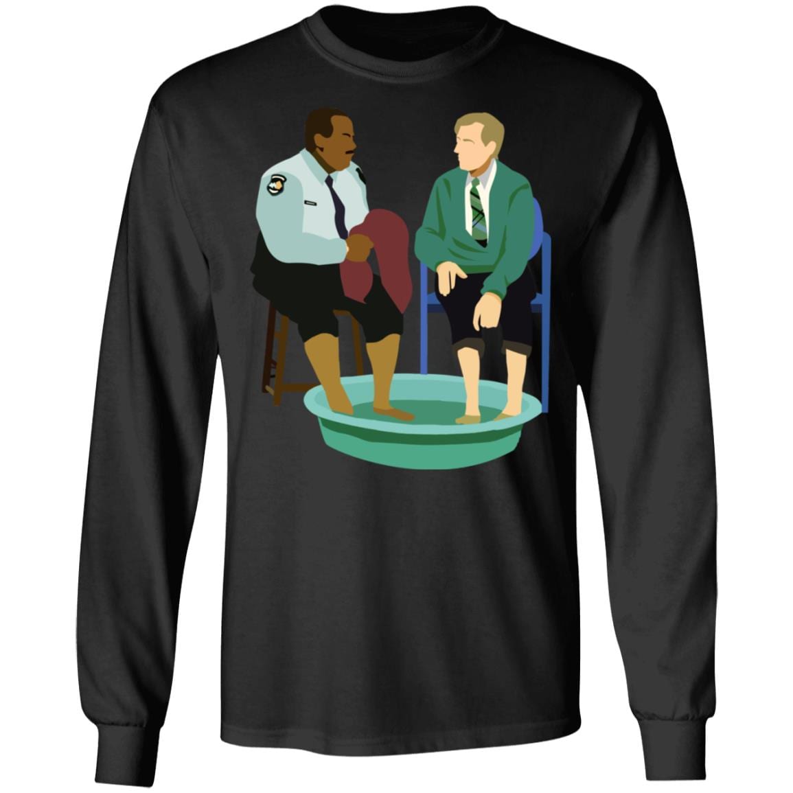 Mister Rogers Neighborhood - Mr. Rogers and Officer Clemmons Hoodie - Sweatshirt - Long Sleeve Shirt, Black, Long Sleeve