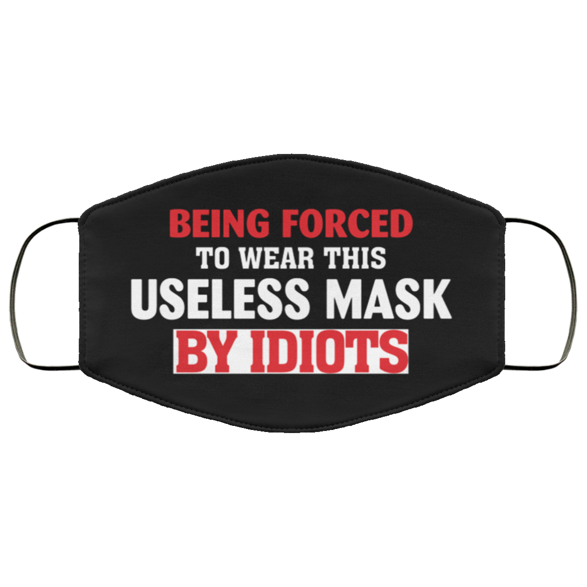 Being Forced to Wear This Useless Mask by Idiots Washable Reusable Custom - Printed Cloth Face Mask Cover, Black, Cloth Face Cover