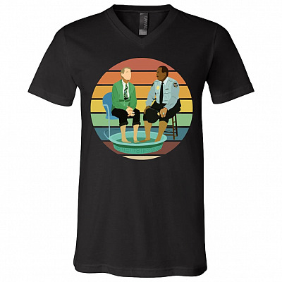 It’s Mr. Rogers Sharing His Pool With Officer Clemons Neighborhood Quotes T-Shirt - There Are Many Ways To Say I Love You Meme Be Kind Shirt, Black, V-Neck T-Shirt
