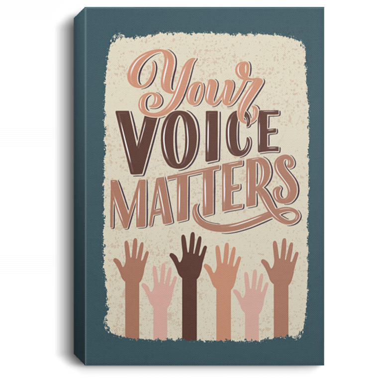 Your Voice Matters Hands - BLM Gallery Wrapped Framed Canvas Prints - Unframed Poster - Home Decor Wall Art, White, 0.75'' Framed Canvas