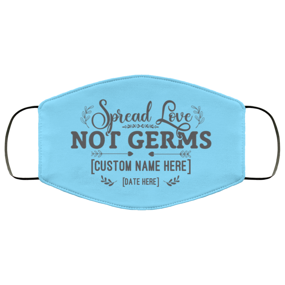 Personalized Spread Love Not Germs - Bride And Groom Face Masks, Columbia Blue, Cloth Face Cover Personalized Spread Love Not Germs - Bride And Groom Face Masks, Columbia Blue, Cloth Face Cover