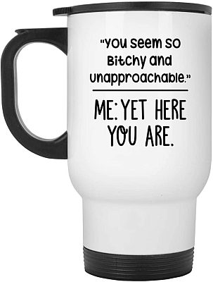 14 oz. White Travel Mug