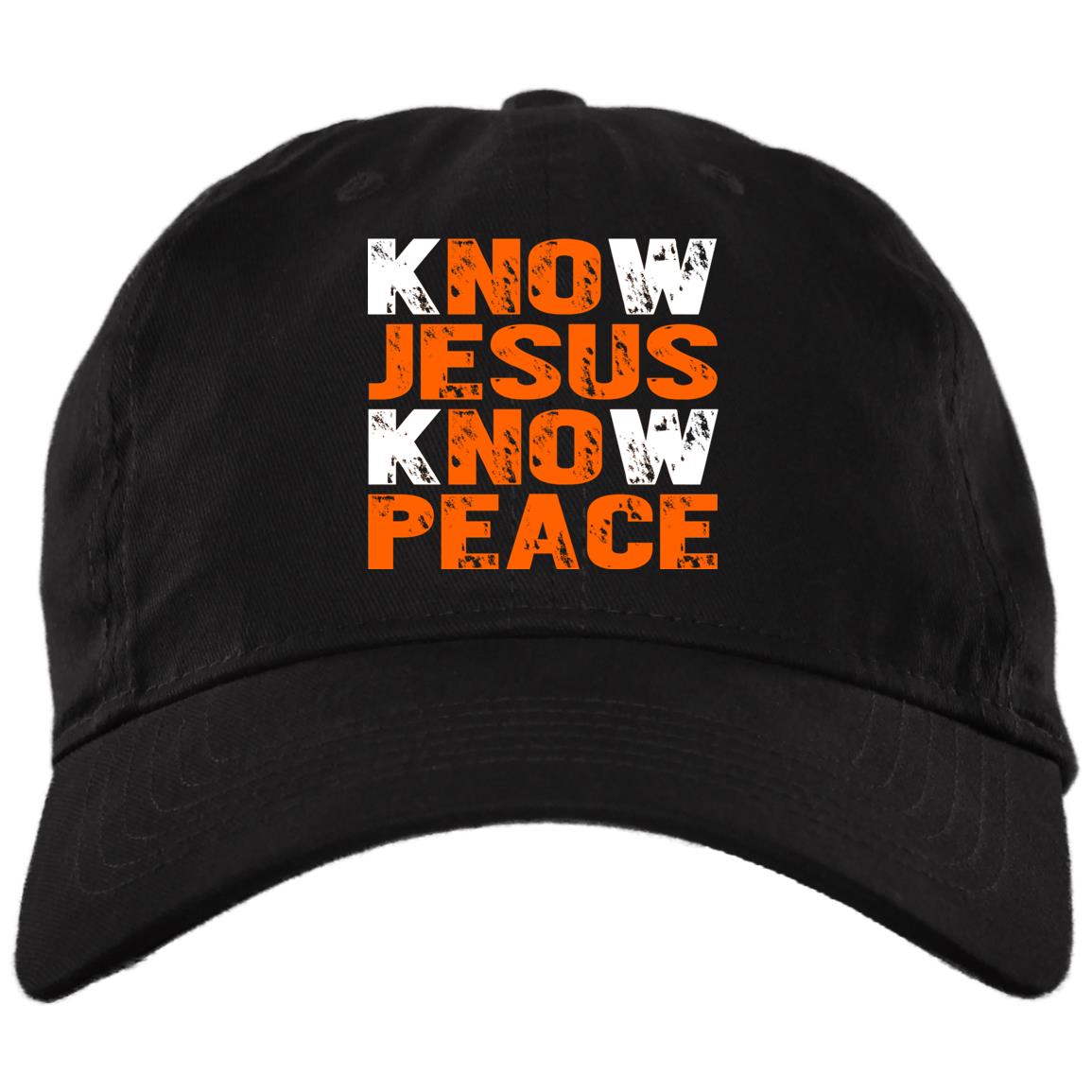 Know Jesus Know Peace God And Christian Twill Cap - High-Profile Snapback Hat, Black, Brushed Twill Dad Cap Know Jesus Know Peace God And Christian Twill Cap - High-Profile Snapback Hat, Black, Brushed Twill Dad Cap