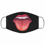 Giant Lips - Funny Mask - Washable Reusable Custom – Printed Cloth Face Mask Cover, Black, Cloth Face Mask