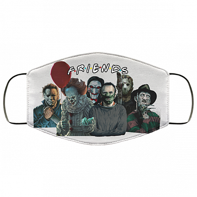 Friends Horror Movies Creepy Halloween Characters Washable Reusable Custom - Printed Cloth Face Mask Cover, White, Cloth Face Cover