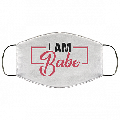 I'm Babe - If Lost Return Babe Washable Reusable Printed Cloth Face Mask Cover - Funny Couple Mask, White, Cloth Face Cover