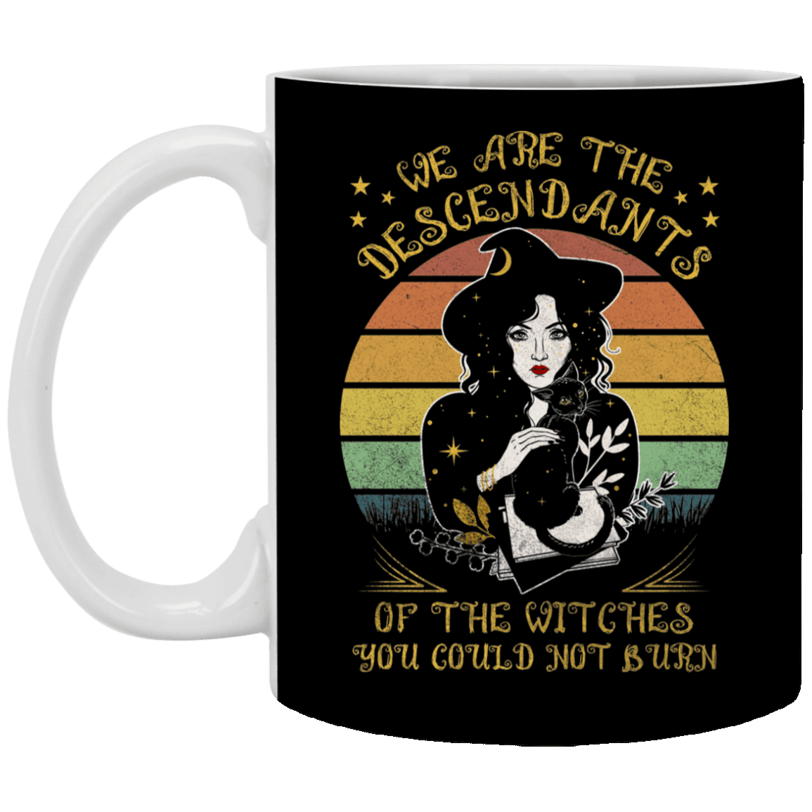 Descendants of the Witches You Could Not Burn Coffee Mug - Beer Stein - Water Bottle - Color Changing Mug, Black, 11 oz. White Mug Descendants of the Witches You Could Not Burn Coffee Mug - Beer Stein - Water Bottle - Color Changing Mug, Black, 11 oz. White Mug