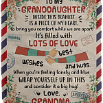Letter To My Granddaughter Inside This Blanket Is A Piece Of My Heart Fleece - Premium Sherpa - Woven Blanket, White, Cozy Plush Fleece Blanket - 50x60