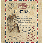 Dad To My Son If There Ever Comes A Day When We Can't Be Together Keep Me In Your Heart Fleece - Mink Blanket, White, Cozy Plush Fleece Blanket - 50x60