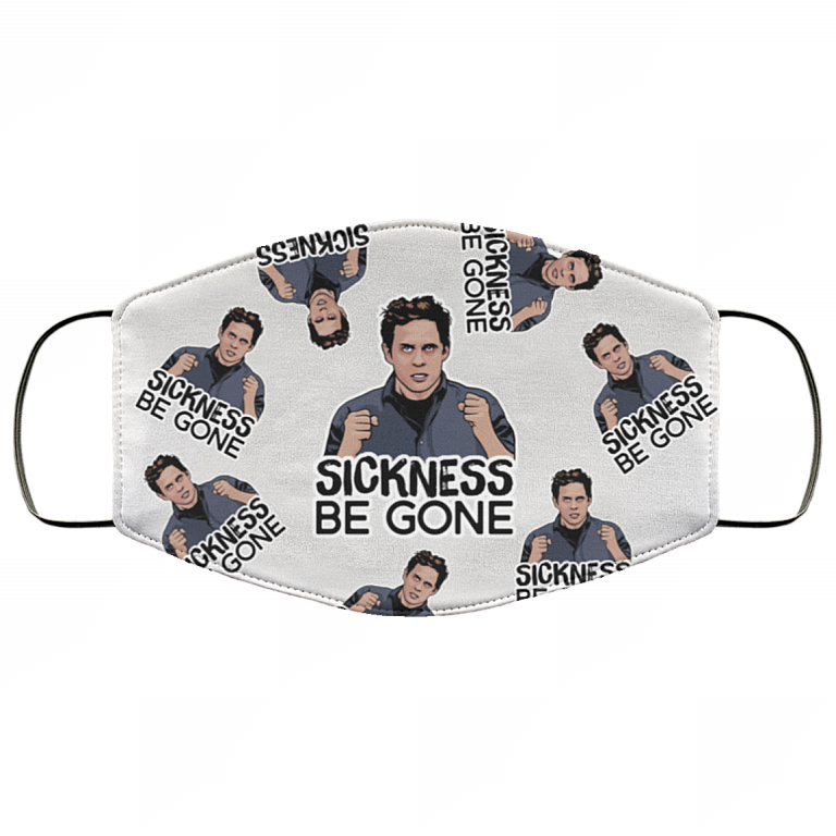 Sickness Be Gone Dennis Washable Reusable Custom - Funny Dennis Reynolds Printed Cloth Face Mask Cover, White, Cloth Face Cover