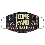 Come and Take It Gun Washable Reusable Custom Printed Cloth Face Mask Cover, White, Cloth Face Cover