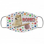 Doge Hit Corona Virus Funny Washable Reusable Custom - Printed Cloth Face Mask Cover, White, Cloth Face Cover