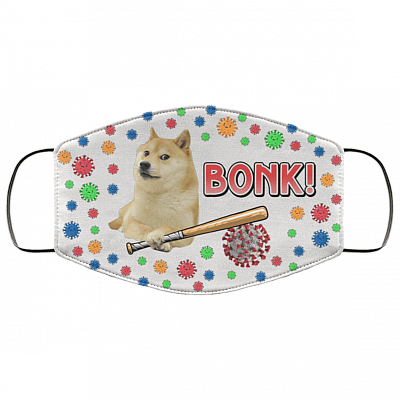 Doge Hit Corona Virus Funny Washable Reusable Custom - Printed Cloth Face Mask Cover, White, Cloth Face Cover