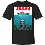Jason Voorhees Jaws Funny Horror Movie T-Shirt, Black, Unisex T-Shirt