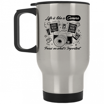 14 oz. Silver Travel Mug