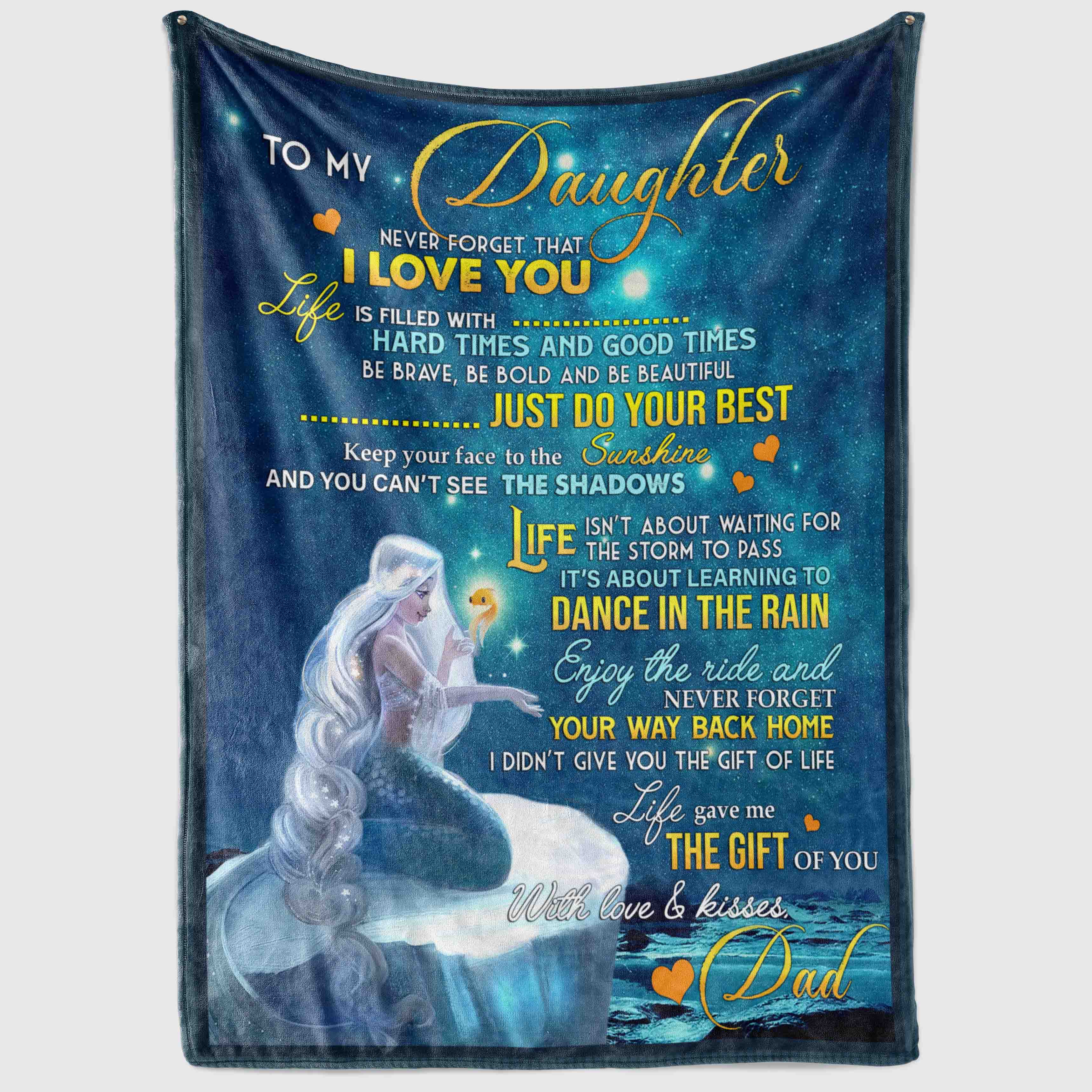 6VT. Dad To My Daughter Mermaid blanket mockup