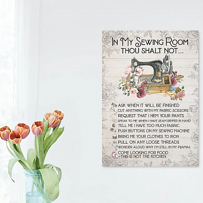 Alternative view of In My Sewing Room Gallery Wrapped Framed Canvas Prints - Unframed Poster - Home Decor Wall Art - Sewing Room Wall Art