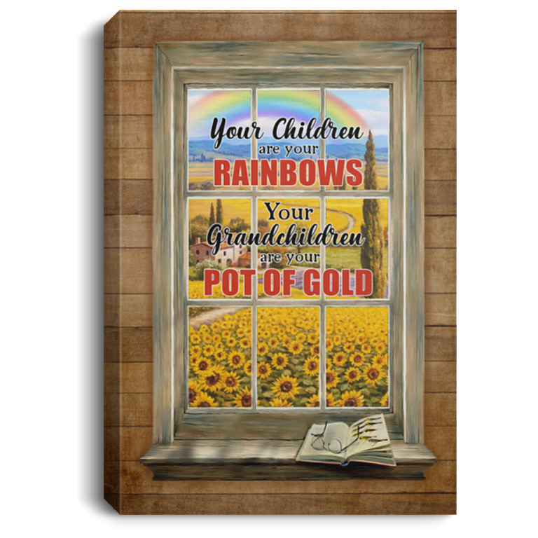 Your Grandchildren Are You Pot Of Gold Gallery Wrapped Framed Canvas Prints-Unframed Poster, White, 0.75'' Framed Canvas