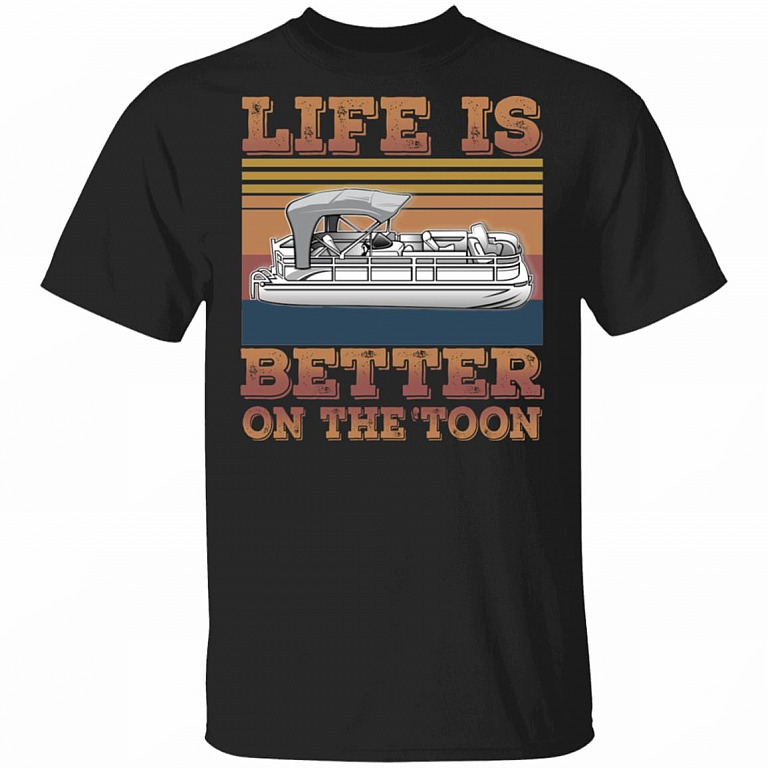Life Is Better on the Toon Vintage T-Shirt - Motorboating Lover Vintage Shirt, Black, Unisex T-Shirt