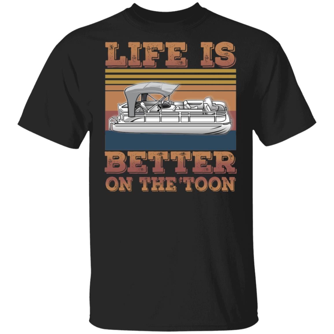 Life Is Better on the Toon Vintage T-Shirt - Motorboating Lover Vintage Shirt, Black, Unisex T-Shirt