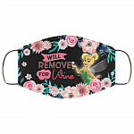 Tinker Bell Will Remove For Wine Washable Reusable Custom – Funny Tinker Bell Printed Cloth Face Mask Cover, Black, Cloth Face Cover