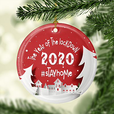 Alternative view of The Year Of The Lockdown 2020 Circle Pandemic Christmas Ornament Keepsake - Quarantine Christmas Ornament