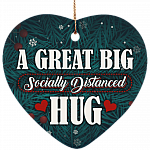 A Great Big Socially Distanced Hug Heart Porcelain Ceramic Ornament Keepsake, White, Ceramic Heart Ornament A Great Big Socially Distanced Hug Heart Porcelain Ceramic Ornament Keepsake, White, Ceramic Heart Ornament