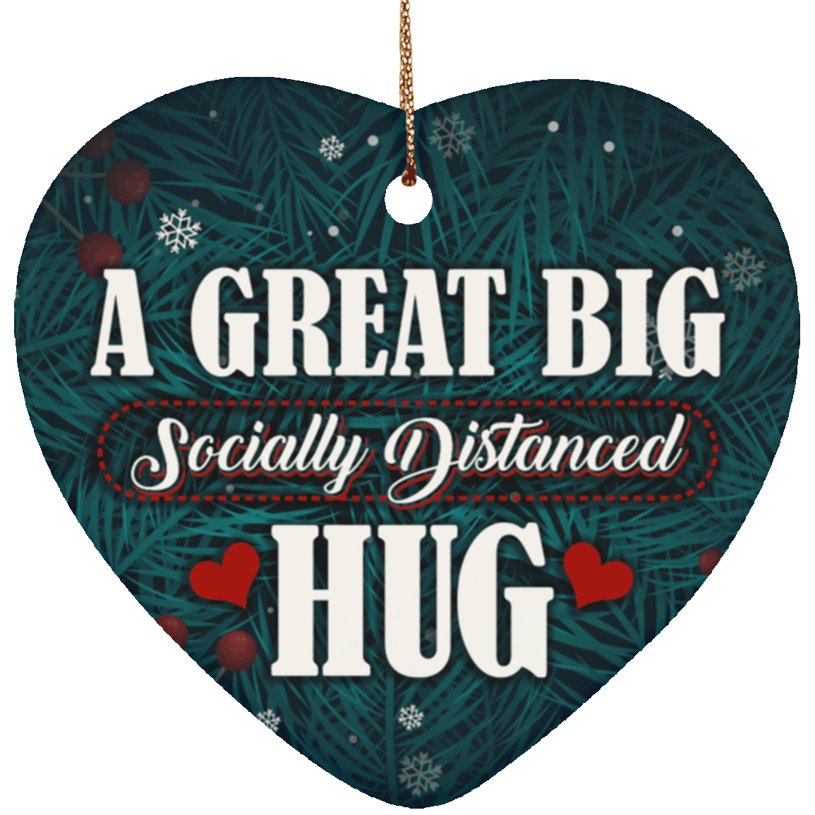 A Great Big Socially Distanced Hug Heart Porcelain Ceramic Ornament Keepsake, White, Ceramic Heart Ornament A Great Big Socially Distanced Hug Heart Porcelain Ceramic Ornament Keepsake, White, Ceramic Heart Ornament