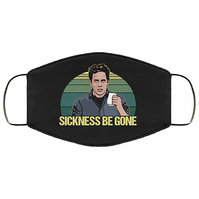 Sickness Be Gone Washable Reusable Custom Printed Cloth Face Mask Cover, Black, Cloth Face Cover