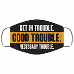 John Lewis Good Trouble Necessary Trouble Black Lives Matter Light Washable Reusable Custom - Printed Cloth Face Mask Cover, Black, Cloth Face Cover