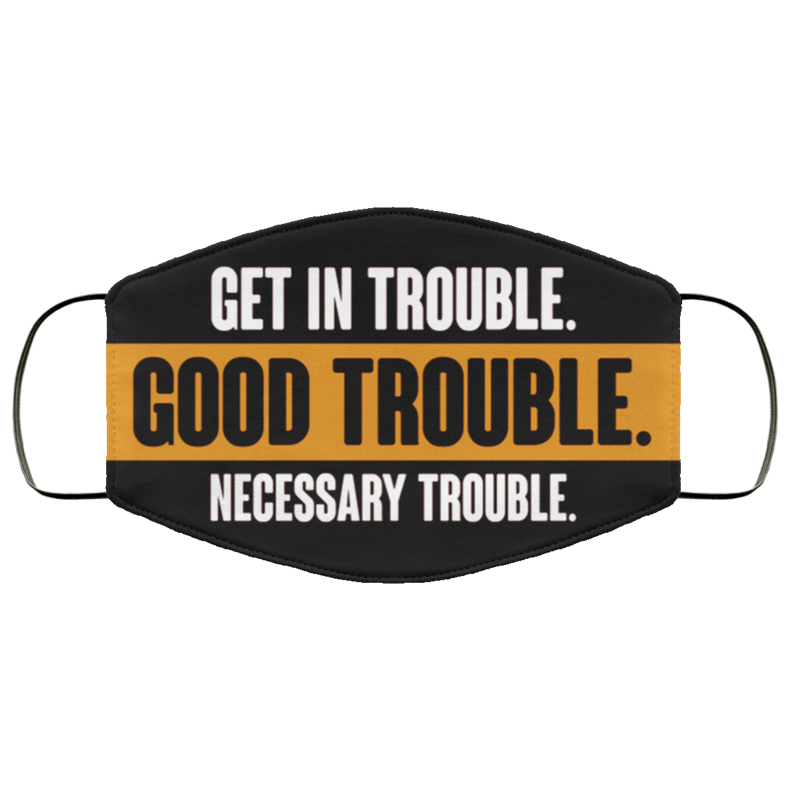 John Lewis Good Trouble Necessary Trouble Black Lives Matter Light Washable Reusable Custom - Printed Cloth Face Mask Cover, Black, Cloth Face Cover