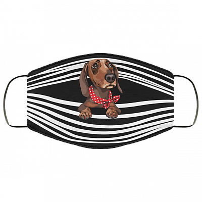 Funny Dachshund Dog Dad Gifts Washable Reusable Custom – Printed Cloth Face Mask Cover, Black, Cloth Face Cover