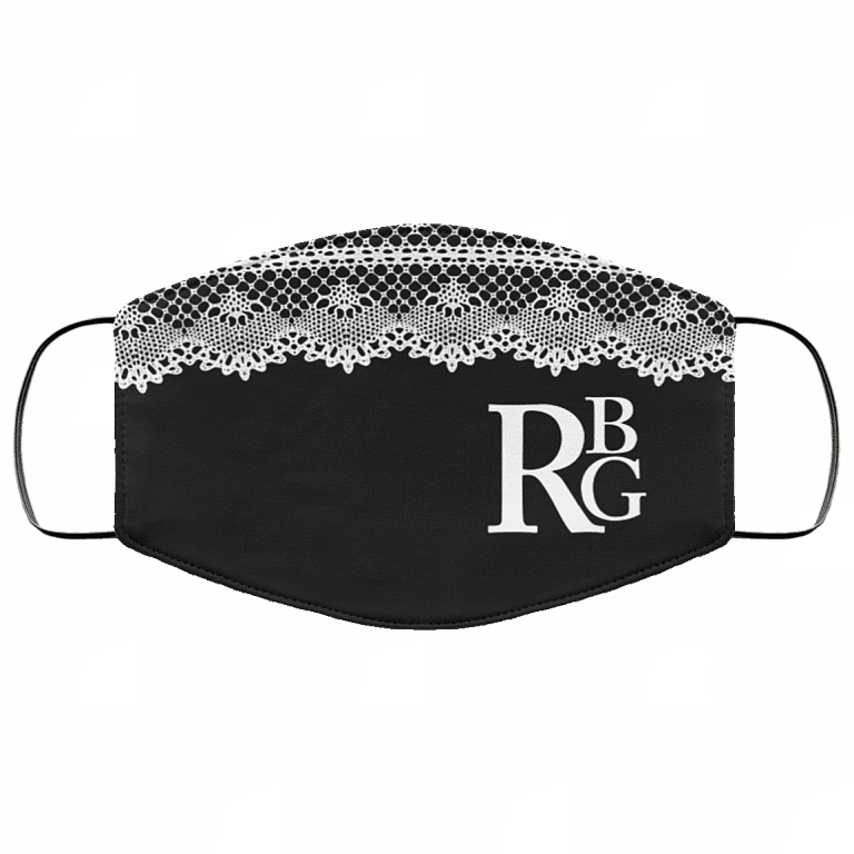 RBG Collar Washable Reusable Custom - RBG Printed Cloth Face Mask Cover, Black, Cloth Face Cover