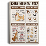 Shiba Inu Knowledge Anatomy Of A Shiba Gallery Wrapped Framed Canvas Prints - Unframed Poster, White, 0.75'' Framed Canvas