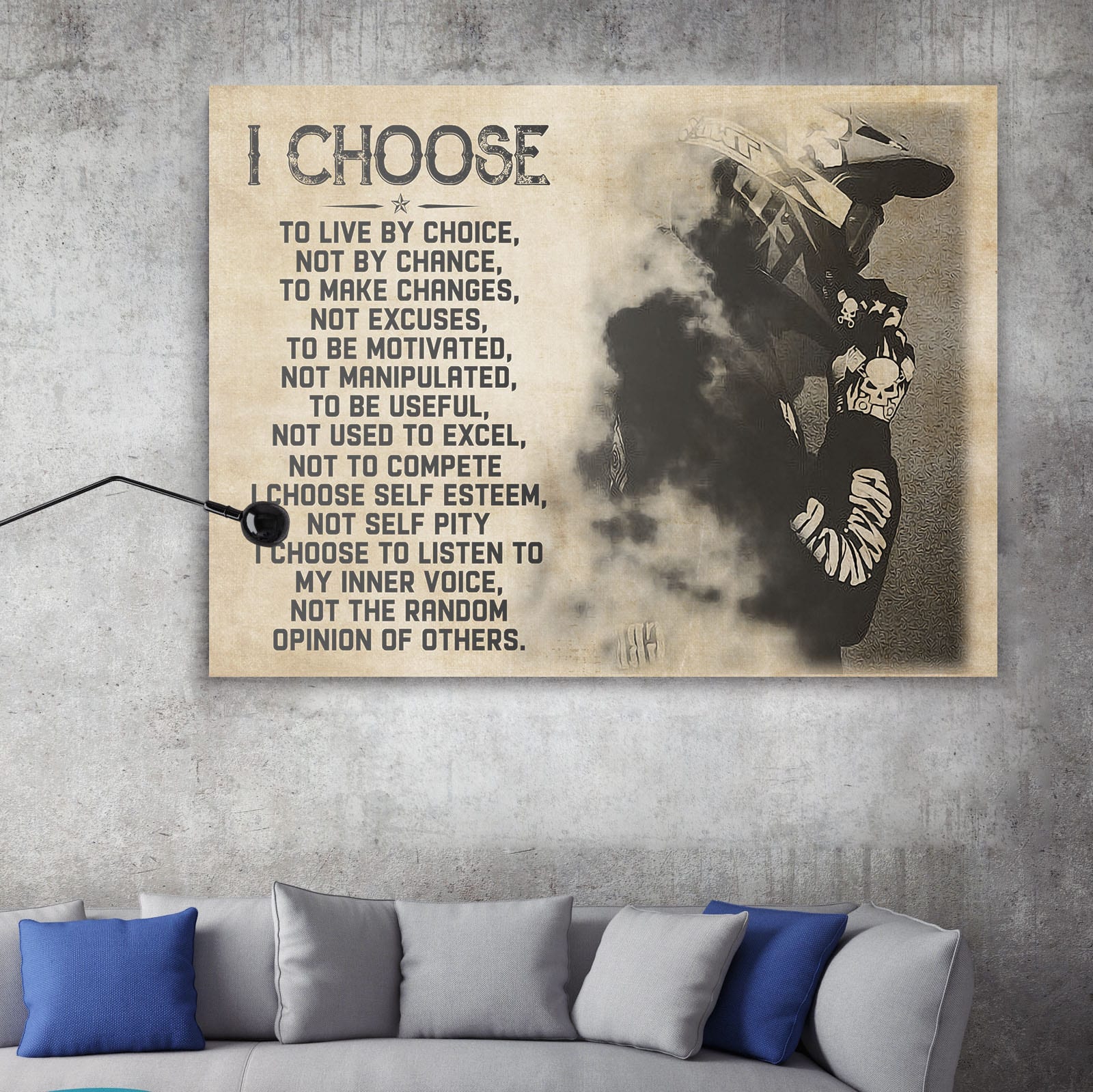 mock up poster with vintage hipster loft interior background, 3D