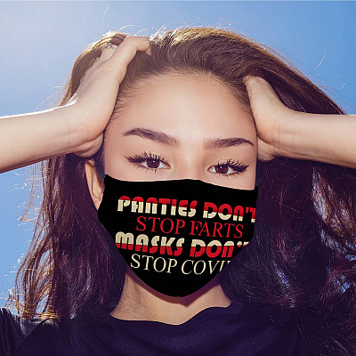 Alternative view of Panties Don't Stop Farts Masks Don't Stop Covi Funny Washable Reusable Custom - Printed Cloth Face Mask Cover
