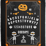Funny Ouija Board Super Soft Comfort Warmth Printed Fleece Blanket - Premium Sherpa Blanket - Woven Blanket, White, Cozy Plush Fleece Blanket - 50x60