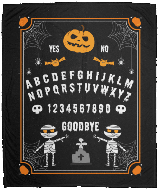 Funny Ouija Board Super Soft Comfort Warmth Printed Fleece Blanket - Premium Sherpa Blanket - Woven Blanket, White, Cozy Plush Fleece Blanket - 50x60