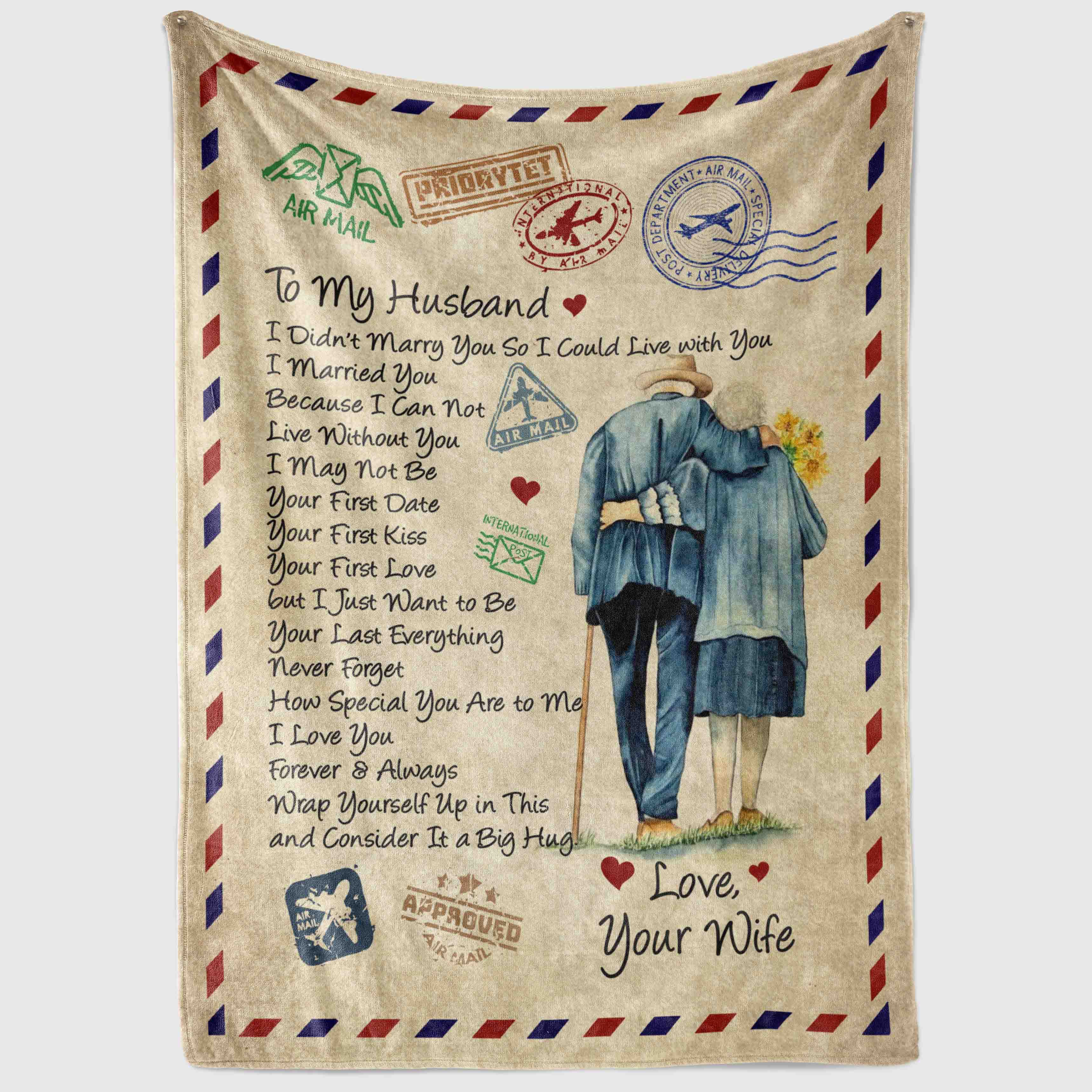 2VT. To My Husband Didn't Marry Letter blanket mockup