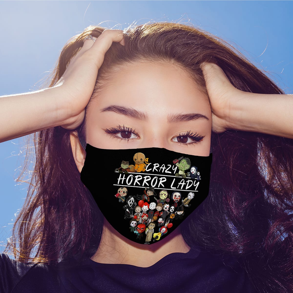 26TR. Horror Crazy lady MASK MOCKUP